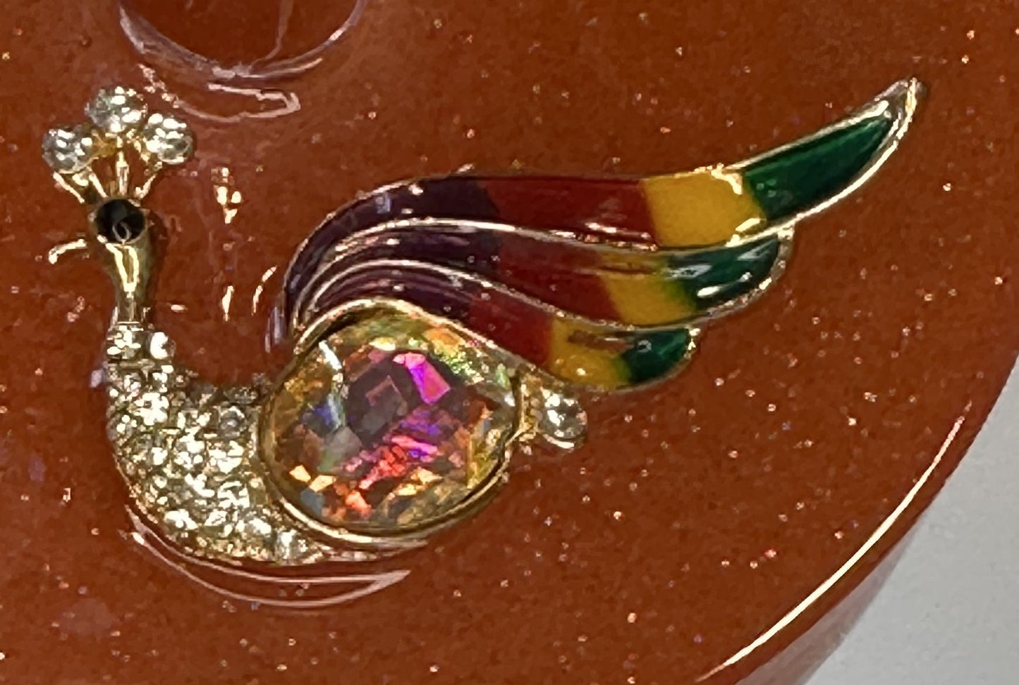 0080 Wine glass peacock