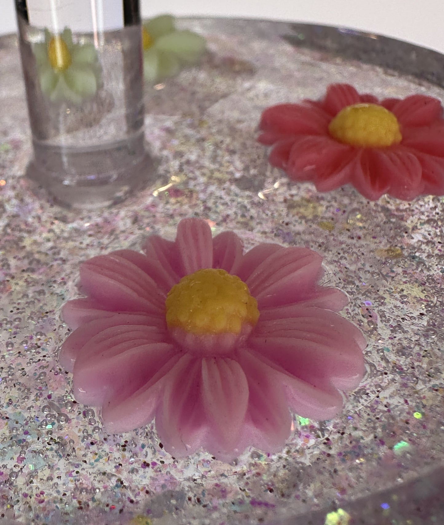 0025 Water glass colorful flowers