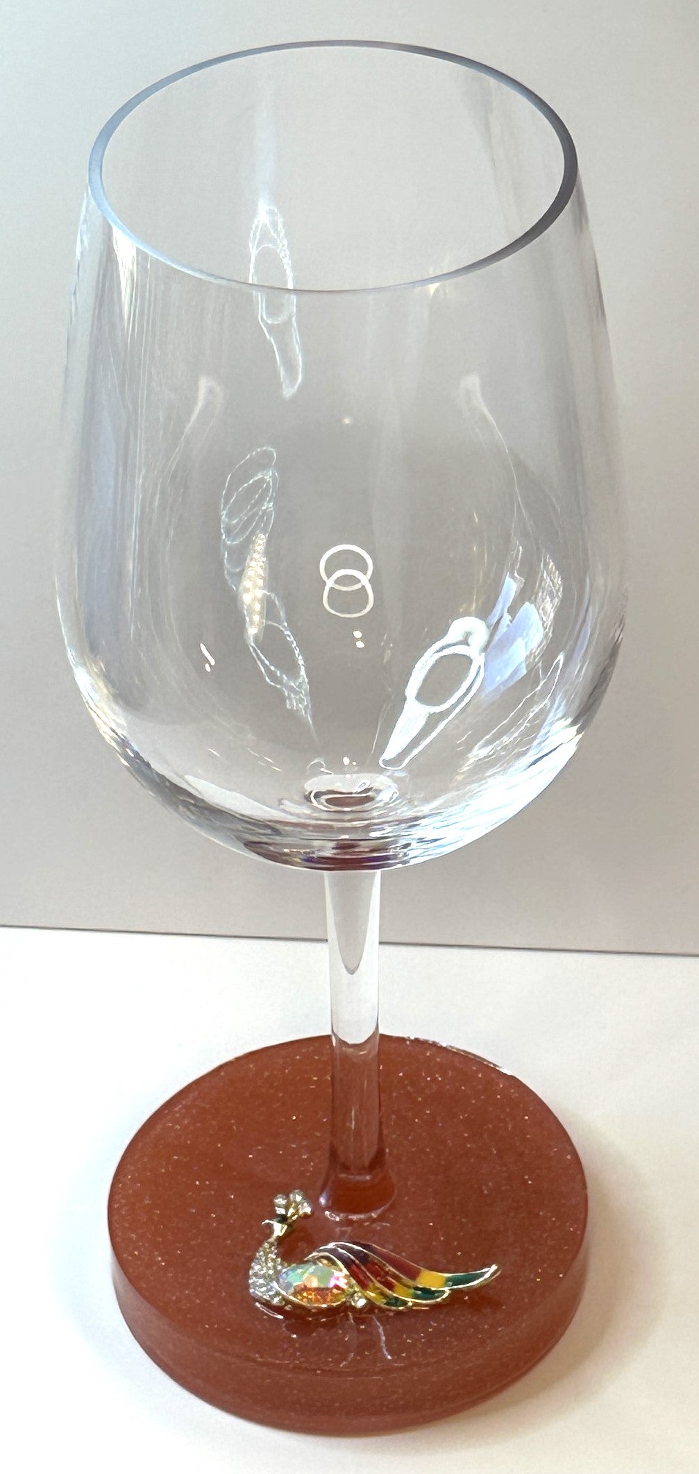 0080 Wine glass peacock