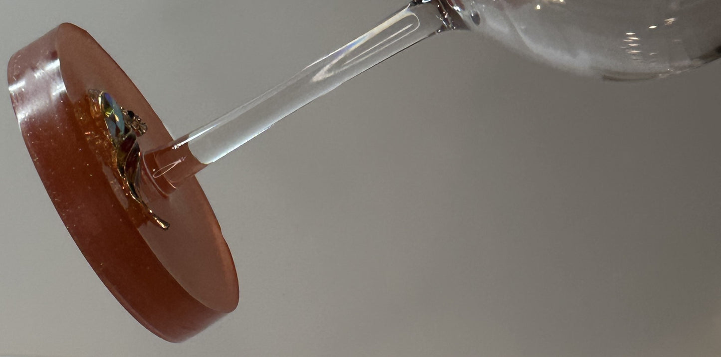 0080 Wine glass peacock