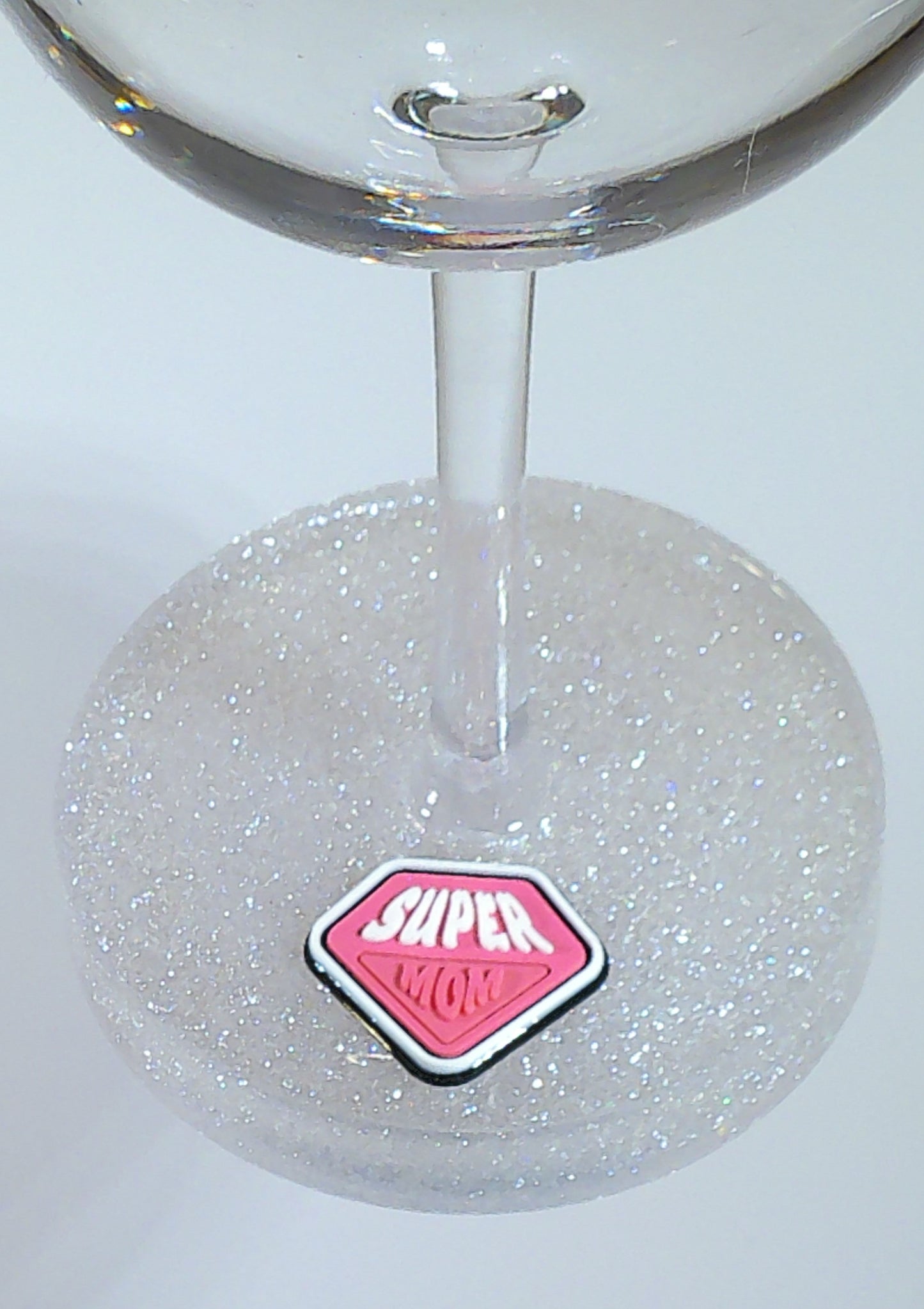 0088 Wine glass with "Super Woman" embellishment